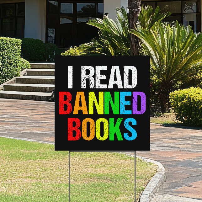 I Read Banned Books Rainbow Yard Sign (Creator Uploaded)