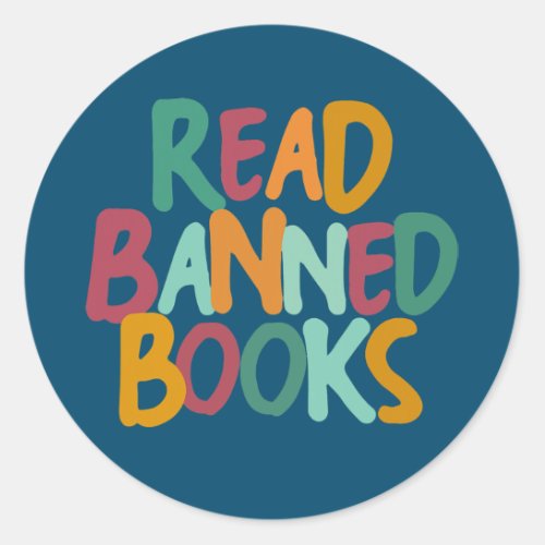 I Read Banned Books Reading Bookworm  Classic Round Sticker
