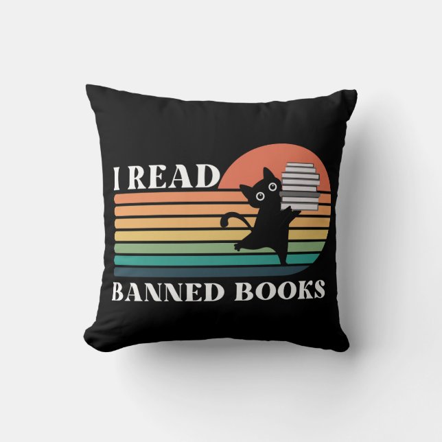 I Read Banned Books Reading Lover's  Throw Pillow (Front)
