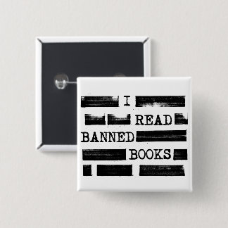 I Read Banned Books Redacted Button