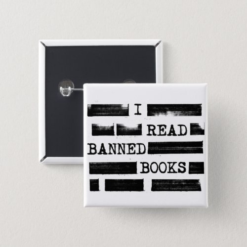 I Read Banned Books Redacted Button