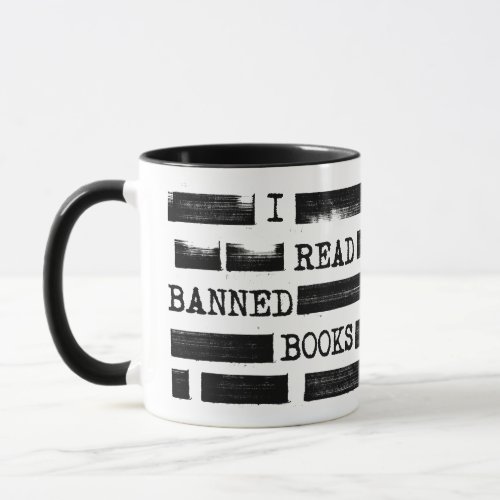 I Read Banned Books Redacted Mug