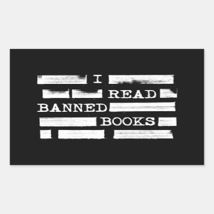 I Read Banned Books Redacted Rectangular Sticker
