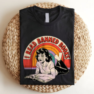 I Read Banned Books Retro Bookworm Girl T-Shirt