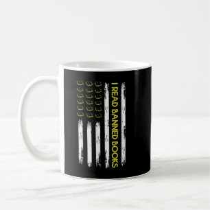 I Read Banned Books Retro USA Flag Reading Librari Coffee Mug