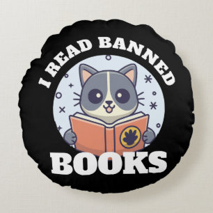 I read banned books round pillow