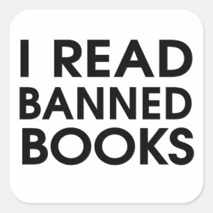 I Read Banned Books Square Sticker