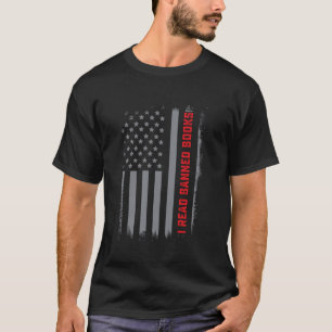 I Read Banned Books US Flag Readers Book Nerd Long T-Shirt