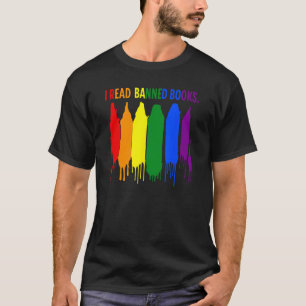 I Read Banned Books Week Rainbow LGBT Book Teache T-Shirt