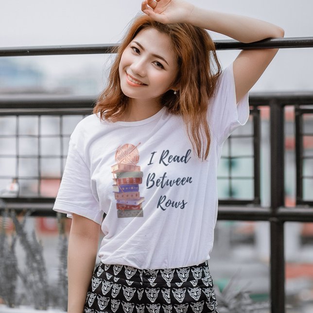 I Read Between Rows Crochet Knitting Book Lover Tri-Blend Shirt (Creator Uploaded)