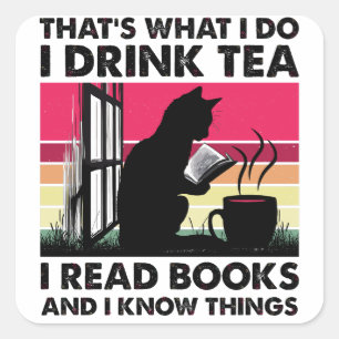 I read books and I know things Square Sticker