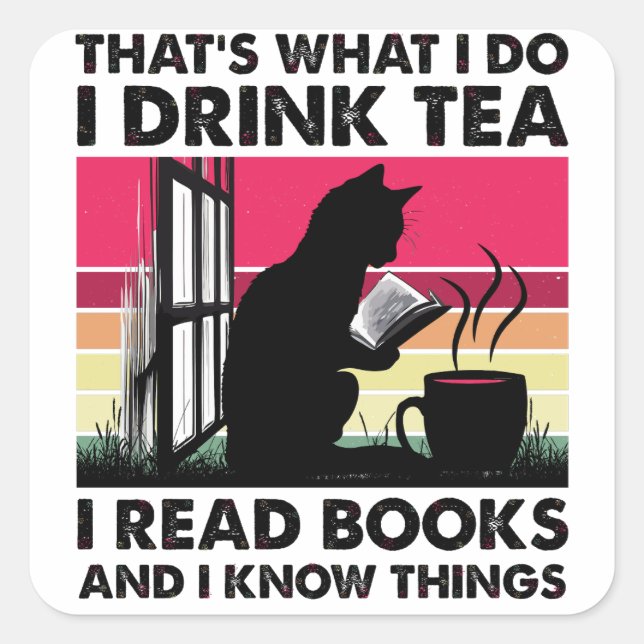 I read books and I know things Square Sticker (Front)