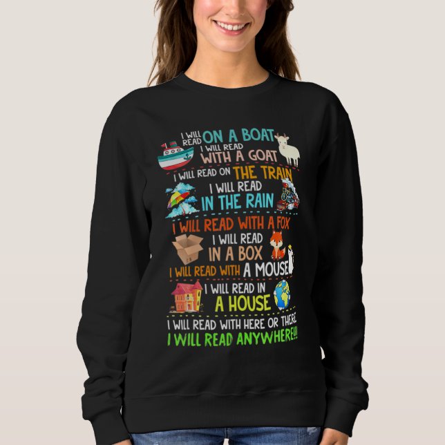 I Read Books On A Boat Bookworm Reading Reader Boa Sweatshirt (Front)