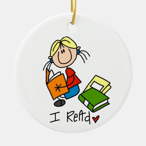 I Read Ceramic Ornament