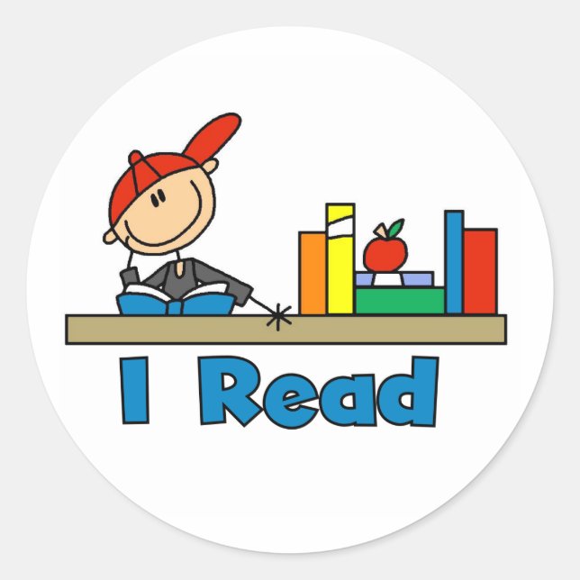 I Read Classic Round Sticker (Front)