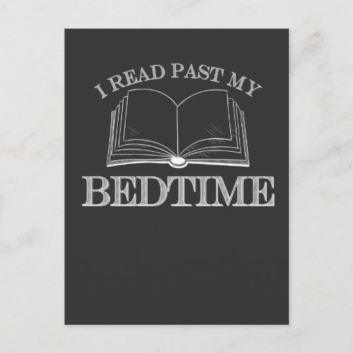 I Read Past My Bedtime Funny Reading Book Lover Postcard