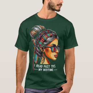I Read Past My Bedtime Girl Youth Toddler Reading  T-Shirt