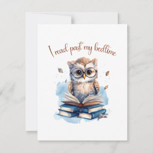 I read past my bedtime note card
