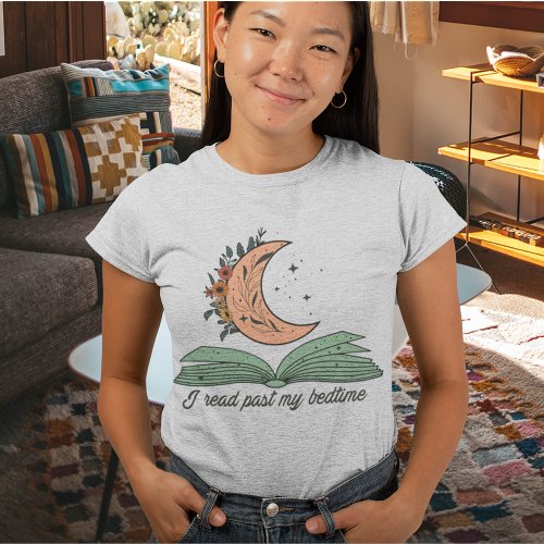 I Read Past My Bedtime Retro Book Art T_Shirt