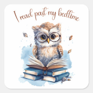 I read past my bedtime square sticker