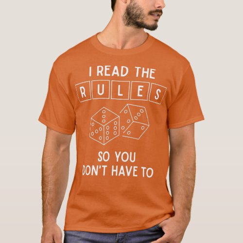 I Read The Rules  Funny Board Game  Boardgame Love T_Shirt