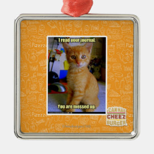 I read your journal metal ornament