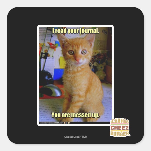 I read your journal square sticker (Front)