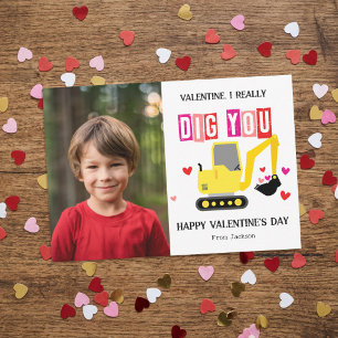 I Really Dig You Classroom Photo Valentine's Day Note Card