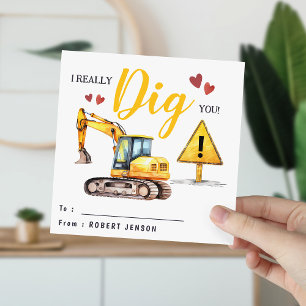 I Really Dig You Valentines Day Class Holiday Card