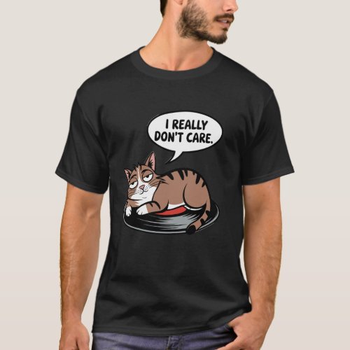 I really don't care Funny cat on a bed Kitten T-Shirt