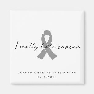 I Really Hate Cancer Any Color Ribbon Memorial Magnet