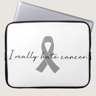 I Really Hate Cancer | Survivor | Any Color Ribbon Laptop Sleeve