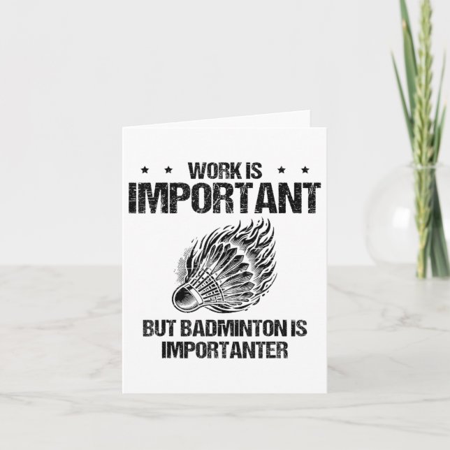 I Really Like Badminton Player Shuttle  Card (Front)