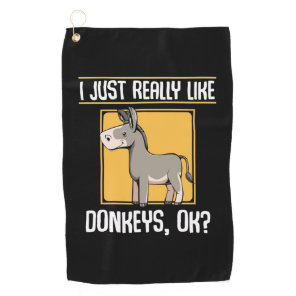 I Really Like Donkeys Golf Towel