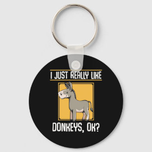 I Really Like Donkeys Keychain