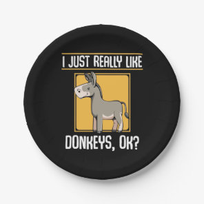 I Really Like Donkeys Paper Plates