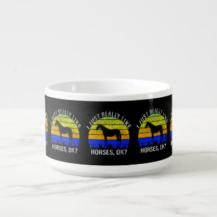 I Really Like Horses in Blue and Yellow Sunset Bowl