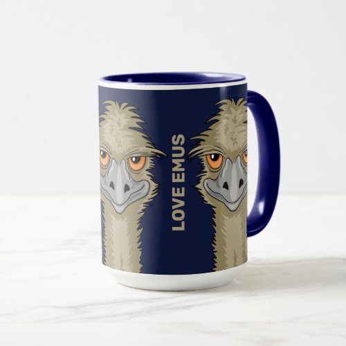 I Really Love Emus Fun Large Coffee Mug