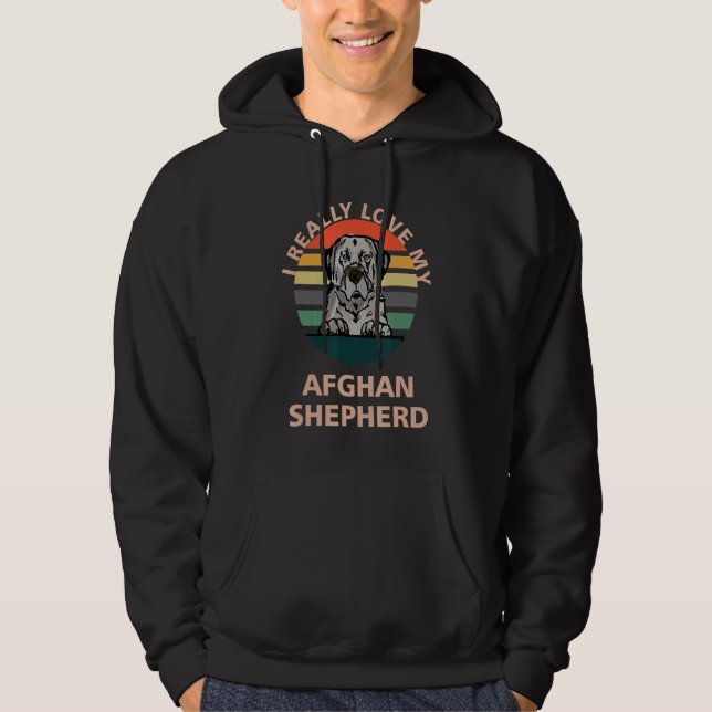 I Really Love My Afghan Shepherd Dog Pet Hoodie (Front)