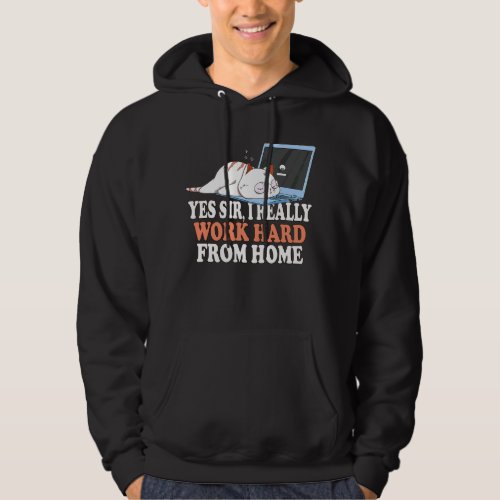 I Really Work Hard From Home Cat Home Office Hoodie