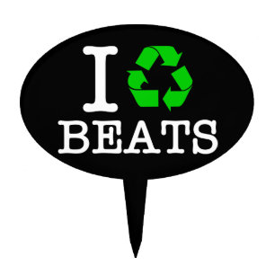 I Recycle Beats Cake Topper