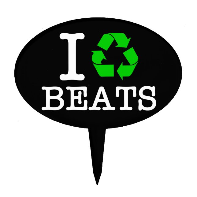 I Recycle Beats Cake Topper (Front)
