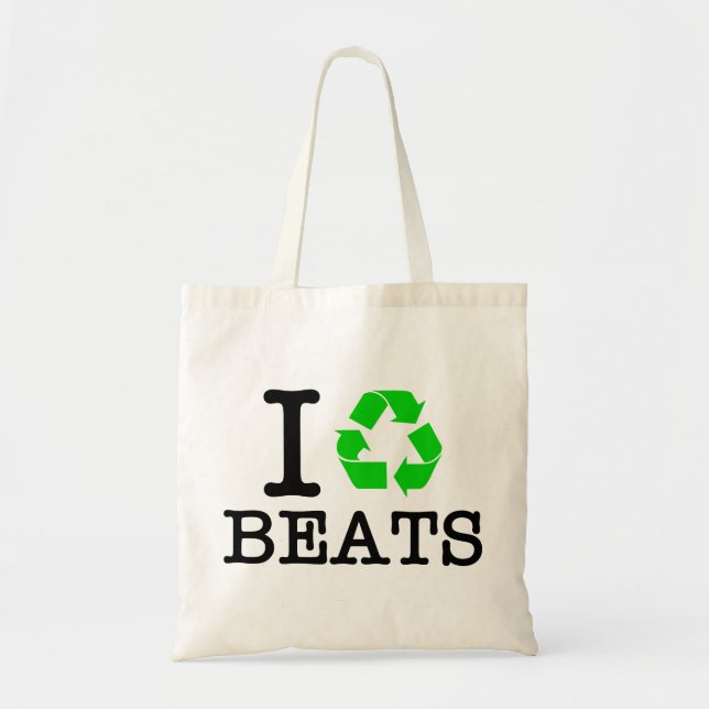 I Recycle Beats Tote Bag (Front)