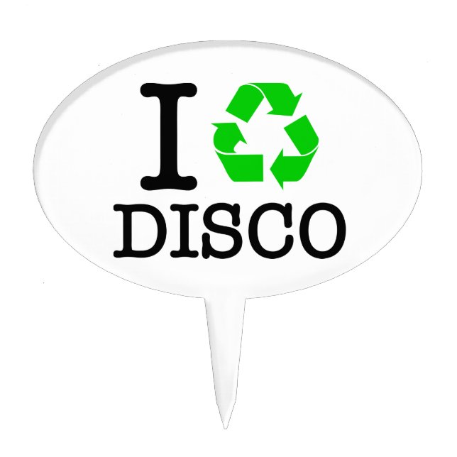 I Recycle Disco Cake Topper (Front)