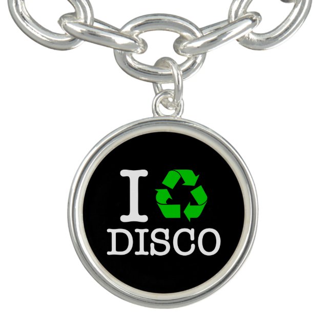 I Recycle Disco Charm Bracelet (Design)
