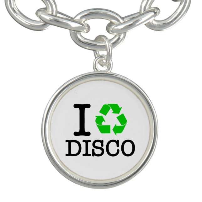 I Recycle Disco Charm Bracelet (Design)