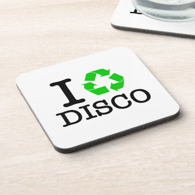I Recycle Disco Drink Coaster (Left Side)