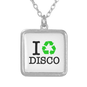 I Recycle Disco Silver Plated Necklace