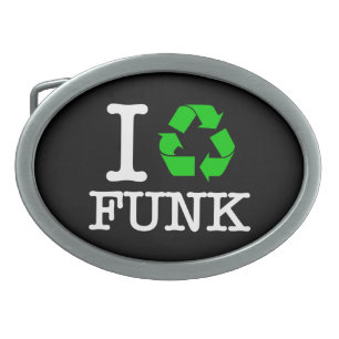 I Recycle Funk Oval Belt Buckle