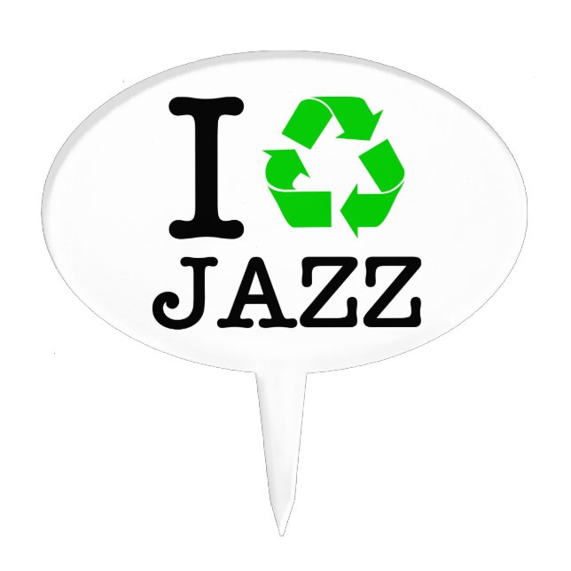 I Recycle Jazz Cake Topper (Front)
